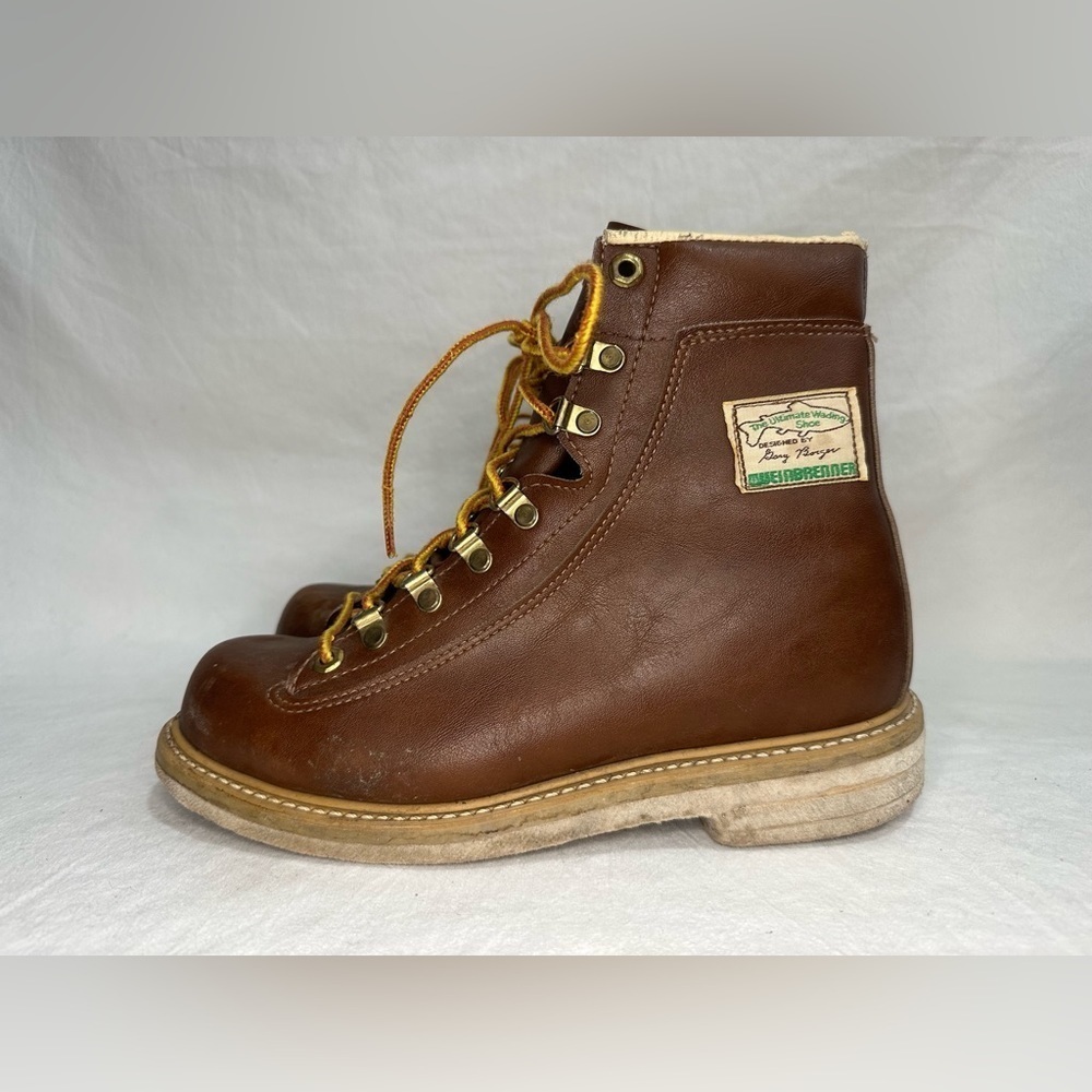 Vintage Weinbrenner The Ultimate, Brown Wading Shoe Gary Borger Felt, Men's Sz 8 - Picture 2 of 6